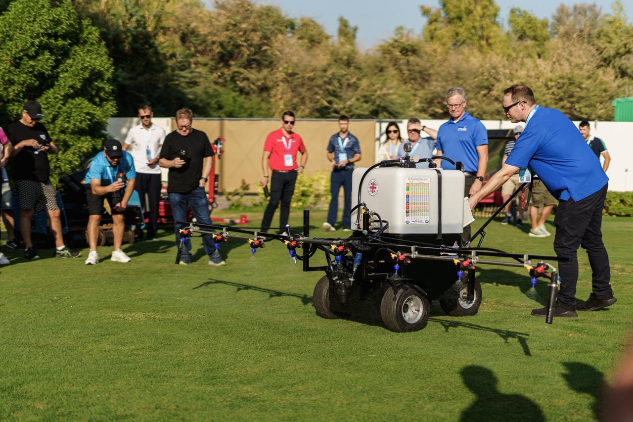 Sports turf sprayer demonstrated to conference delegates